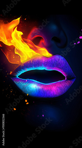 Wallpaper Mural Paint drips from the lips, lip gloss dripping from sexy lips, liquid drops on beautiful model girl's mouth, creative abstract skin make-up. Beauty woman face makeup close up.
 Torontodigital.ca