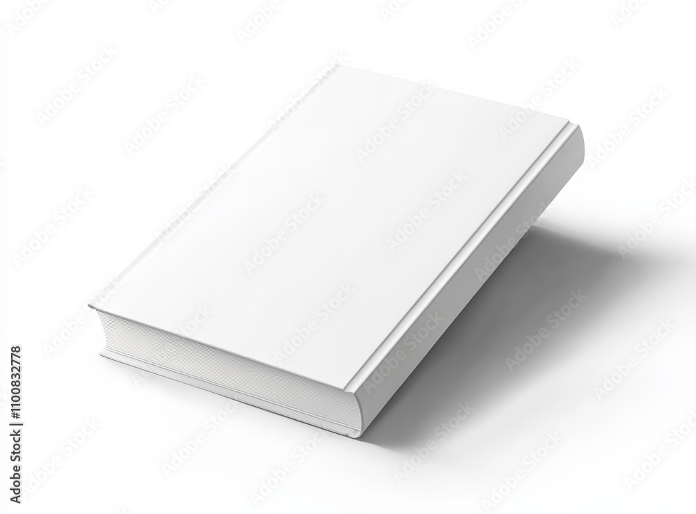 Fototapeta premium White Hardcover Book Mockup Floating on Minimalist White Background