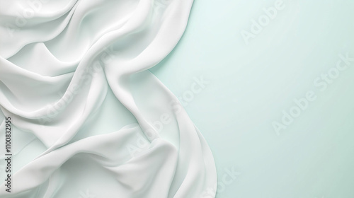 Soft White Fabric Draped on...