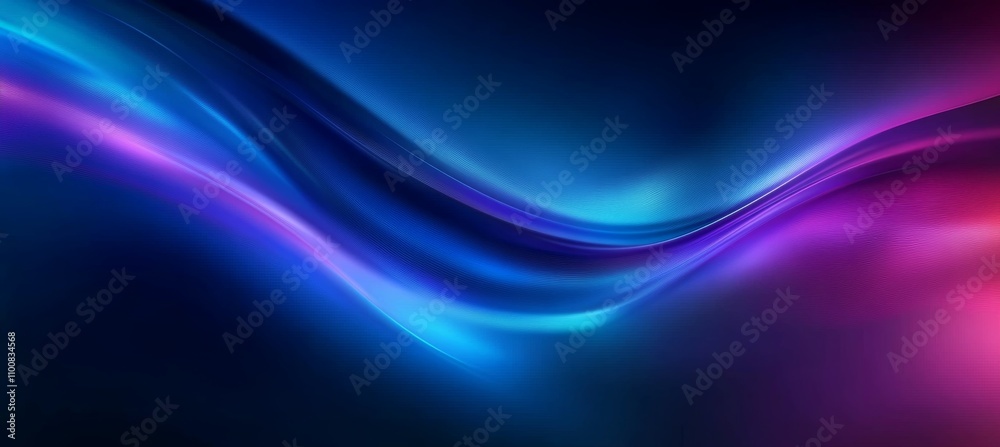 Obraz premium Neon Gradient Wave Abstract Digital Art Background