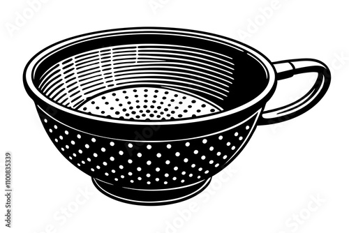 Strainer for tea on a white background vector art illustration photo