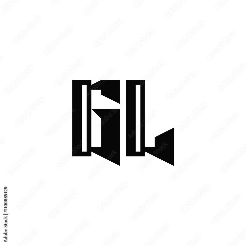 Obraz premium GL monogram logo design letter text name symbol monochrome logotype alphabet character simple logo