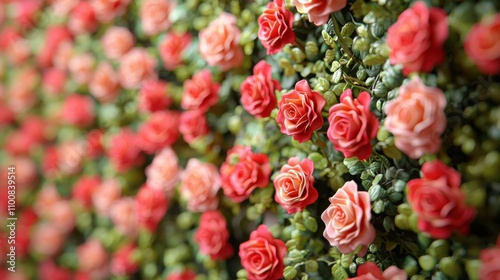 Romantic Rose Wall Red Pink Roses Floral Background Wedding Love