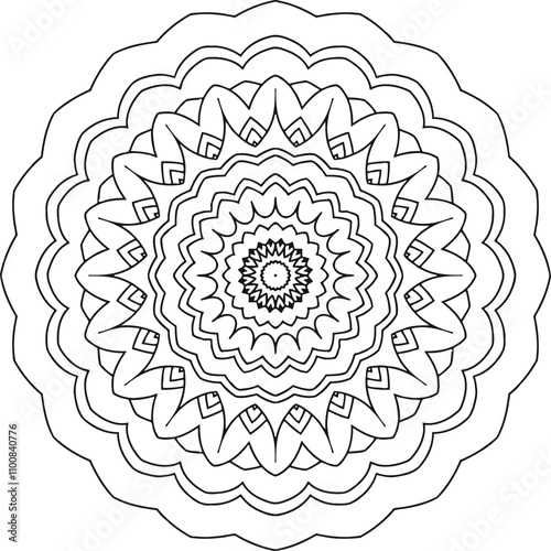 Circular pattern in mandala shape for Henna  Mehndi  tattoo  decoration. Decorative ornament in ethnic oriental style