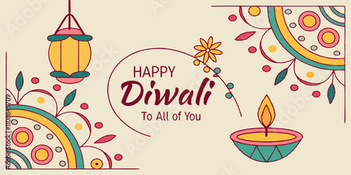 Happy Diwali to all of you and a beautiful vector
