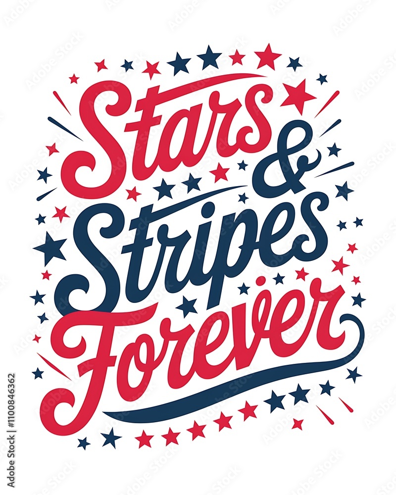 Obraz premium Stars Stripes Forever Patriotic American Design