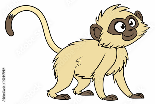 cute  monkey vector art illustration 