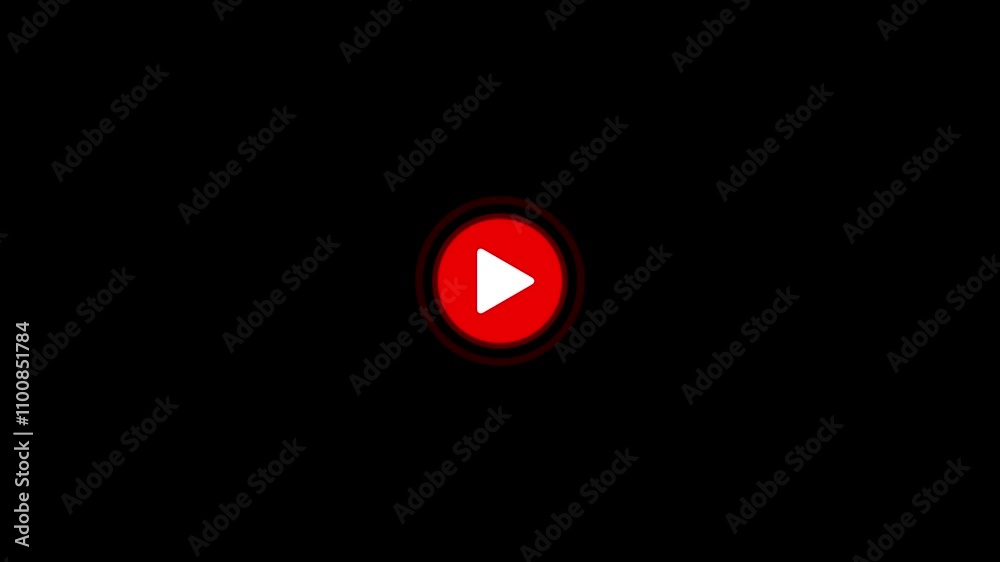 Play Button. Live Streaming Template.Abstract glowing play baton with radio waves. Play Button. Live Streaming Template.Abstract glowing play baton with radio waves.