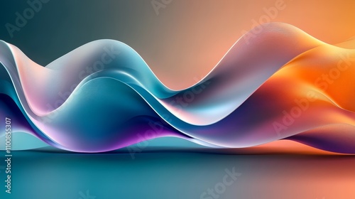 Abstract Digital Background with Fluid Shapes in Vibrant Blue and Purple