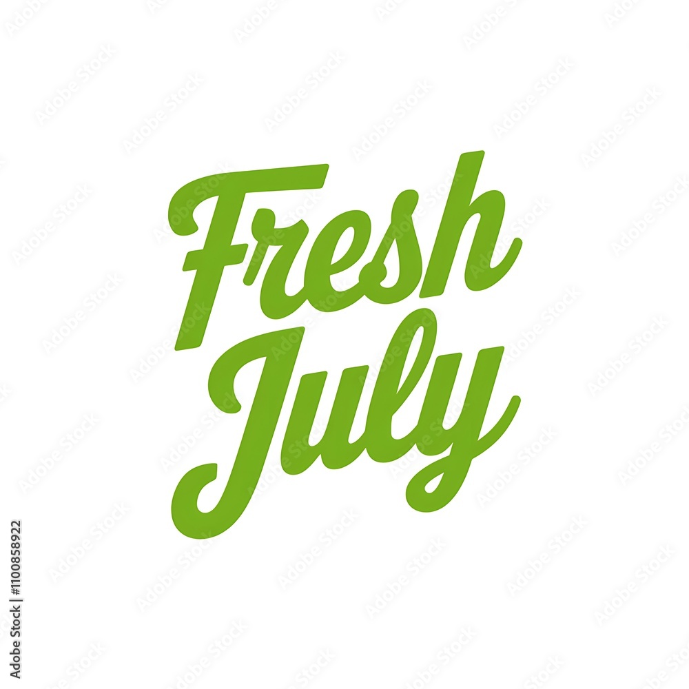 Fototapeta premium Fresh July Green Text Design Graphic