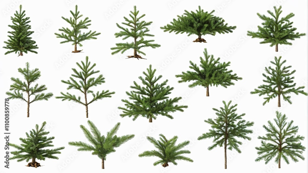 a close up of a bunch of pine trees on a white background a close up of a bunch of pine trees on a white background