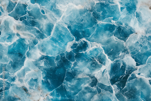 Aerial View of Frozen Winter Water Surface