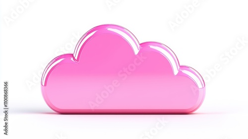 Soft Pink 3D Cloud Clipart for Weather Designs