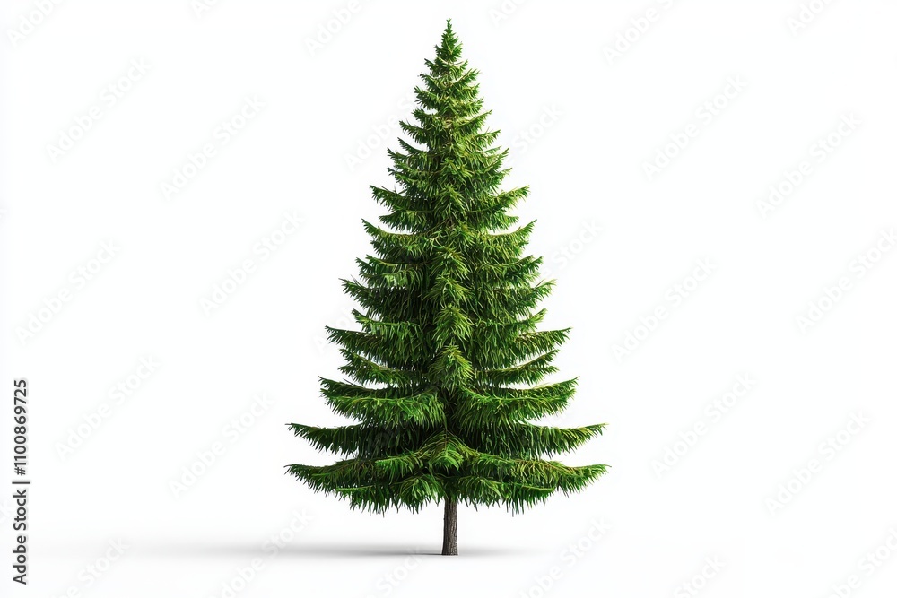 Fototapeta premium Hyperrealistic Evergreen Pine Tree Illustration