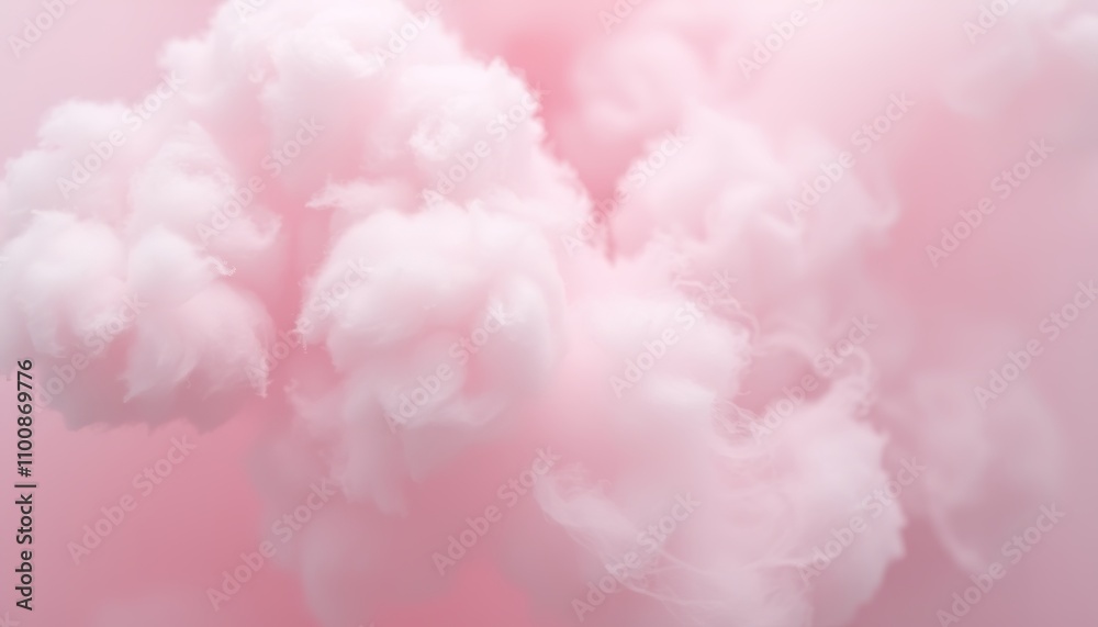 Fototapeta premium Colorful pink fluffy cotton candy background, soft color of sweet candy, abstract blurred dessert texture