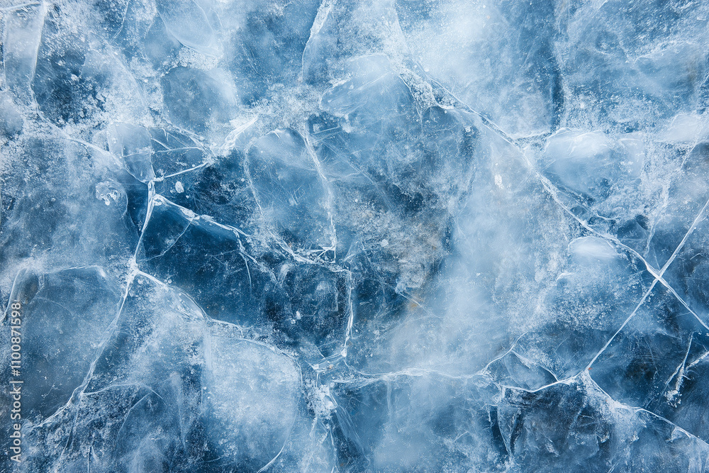 Aerial View of Frozen Winter Water Surface Aerial View of Frozen Winter Water Surface