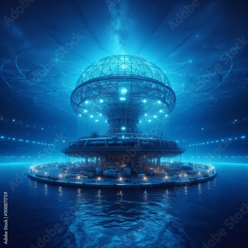 Cherenkov Radiation Pool A body of water containing materials th photo