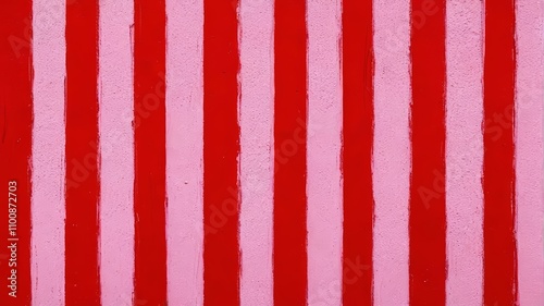 painting of a red and pink striped wall with a red fire hydrant