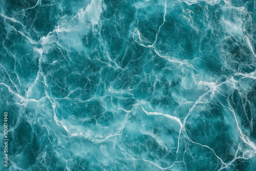 Aerial View of Frozen Winter Water Surface