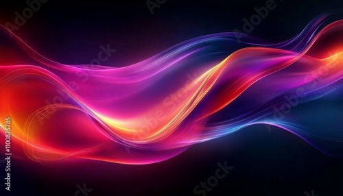 Vibrant Abstract Digital Artwork with Wavy Shapes and Gradient Background