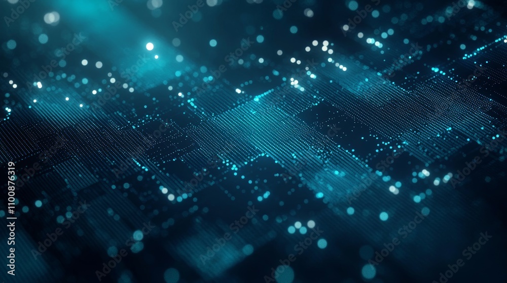 Digital Technology Background with Circuit Board Patterns and Data Flow Digital Technology Background with Circuit Board Patterns and Data Flow