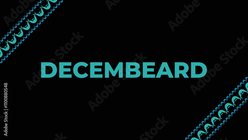 Decembeard colorful text typography on white or black background banner illustration great for wishing and celebrating Happy Decembeard in December photo