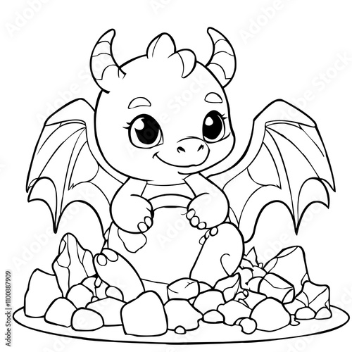 Coloring Page baby dragon