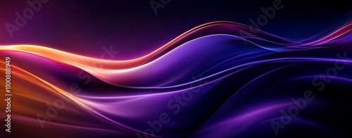 Wallpaper Mural Abstract Digital Artwork with Flowing Waves in Vibrant Purple Blue and Orange Hues Torontodigital.ca