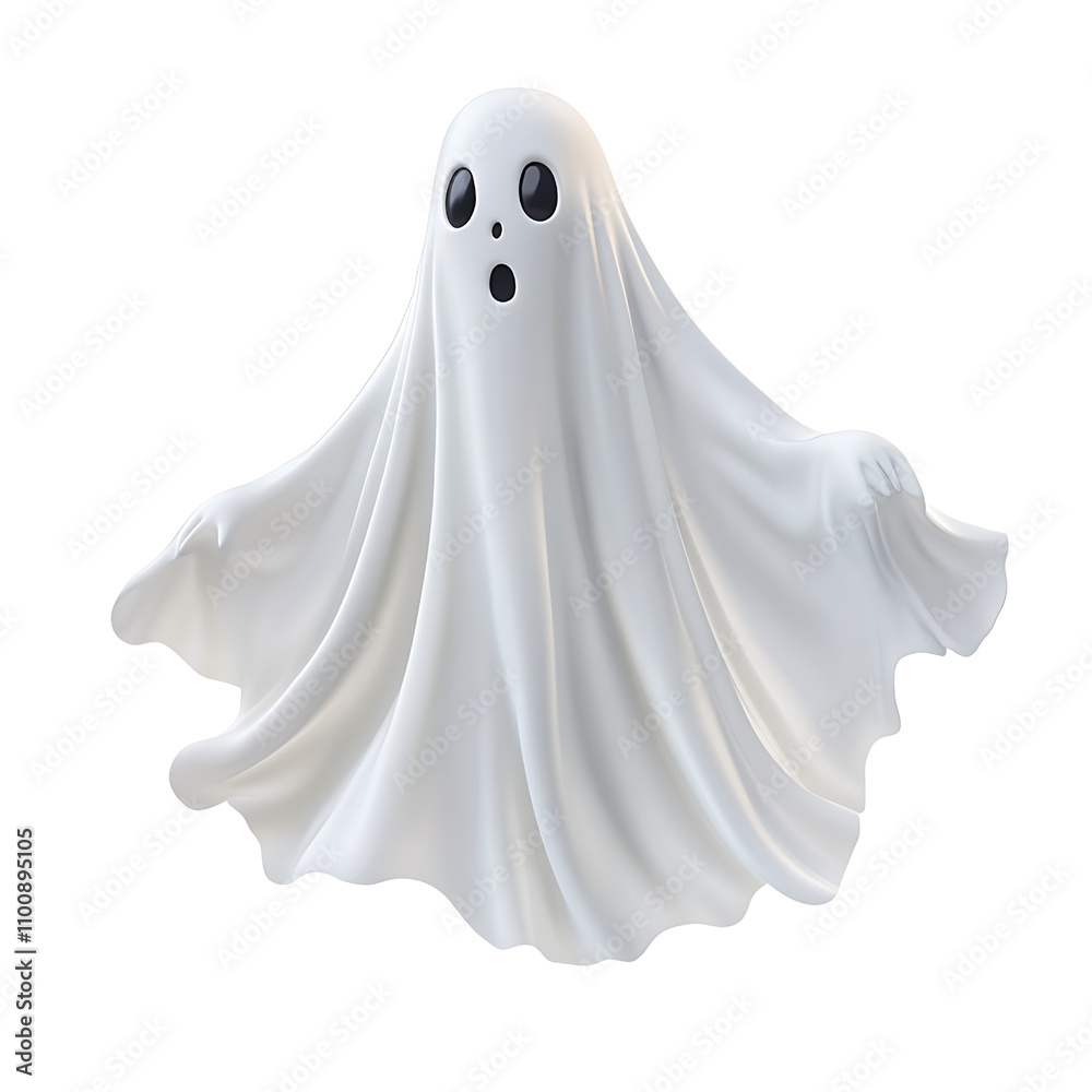 halloween ghost isolated on white