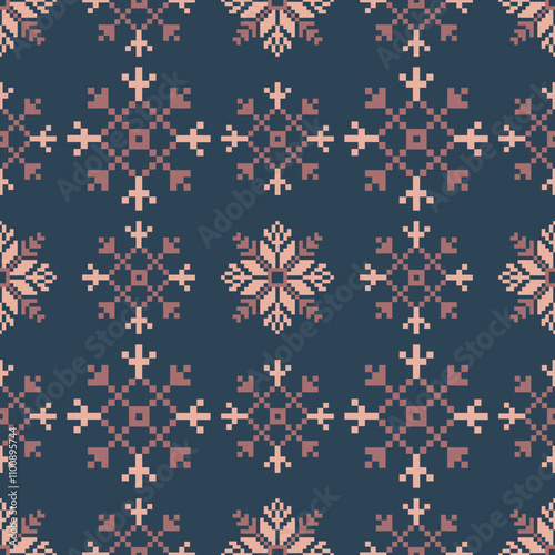 Art Abstract with Pixel Art Designs. Traditional Cross Stitch needlework. Geometric Ethnic Pattern, Embroidery, Textile Ornamental, Fabric, Hand Stitch Pattern, Cultural Stitching Pixel Art