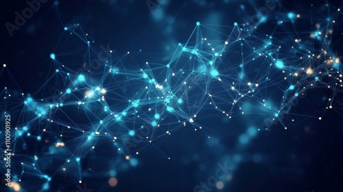 Connectivity and Transformation in a Digital Network Abstract Illustration