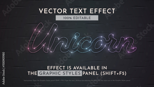 Firefly Editable Text Effect, Graphic Style