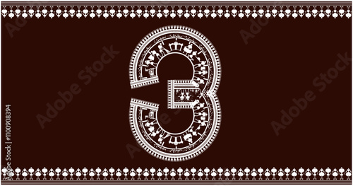 crafted the numbers 3, font to 10 in the traditional Warli font. 1 As she painted, she imagined the numbers coming to life