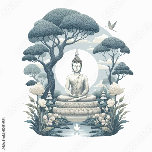 buddha in lotus position