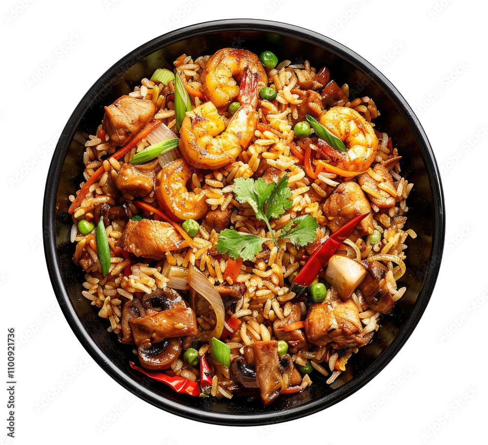 Bowl with rice wok isolated on transparent background Bowl with rice wok isolated on transparent background