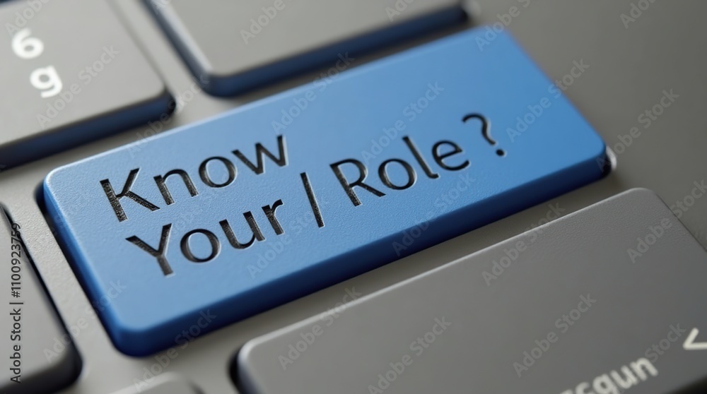 Fototapeta premium Know Your Role Key on Computer Keyboard