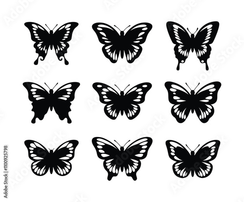 A Collection of Stunning Butterfly Silhouette Vector Art