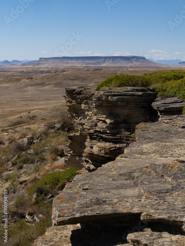 View of the Cliff at First Peoples Buffalo Jump State Park in Montana