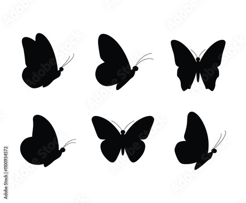 Simple Elegant Butterfly Vector Template with Clean Background