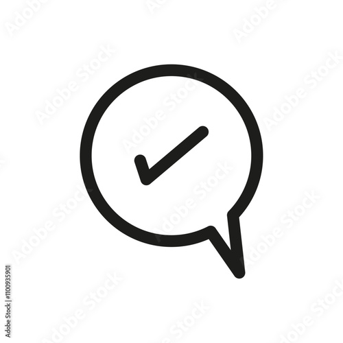 Approved message icon Symbol mark in Outline style