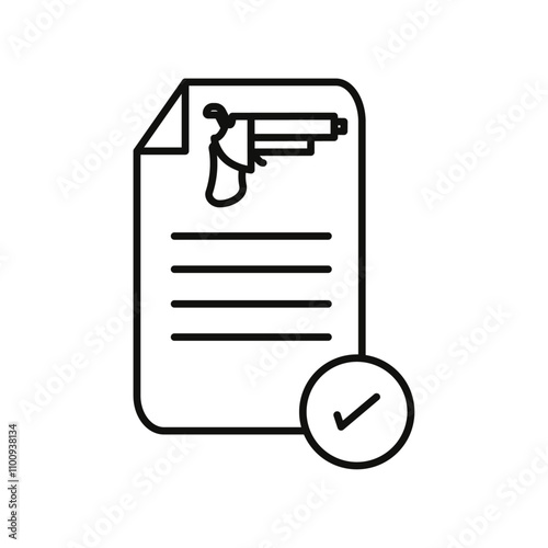 Gun license icon Symbol mark in Outline style