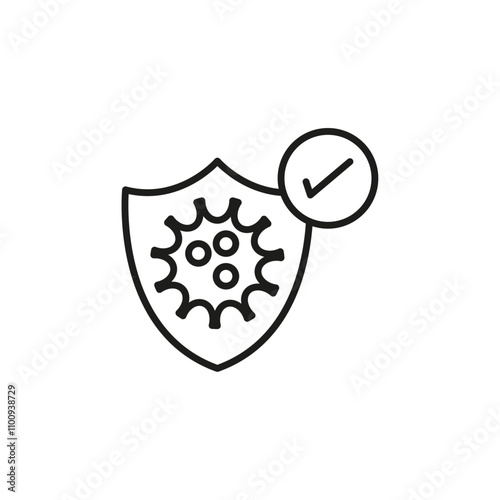 Immune system support icon Symbol mark in Outline style
