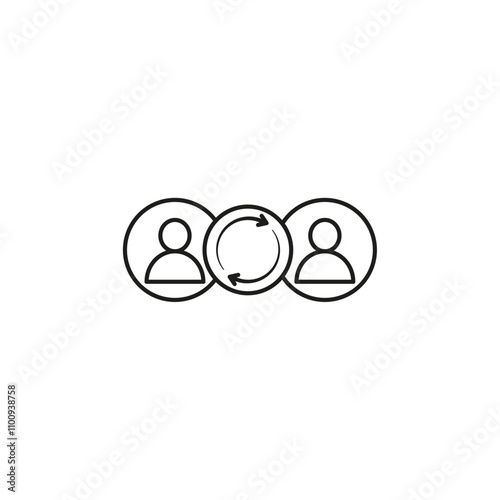 Interpersonal relationship icon Symbol mark in Outline style