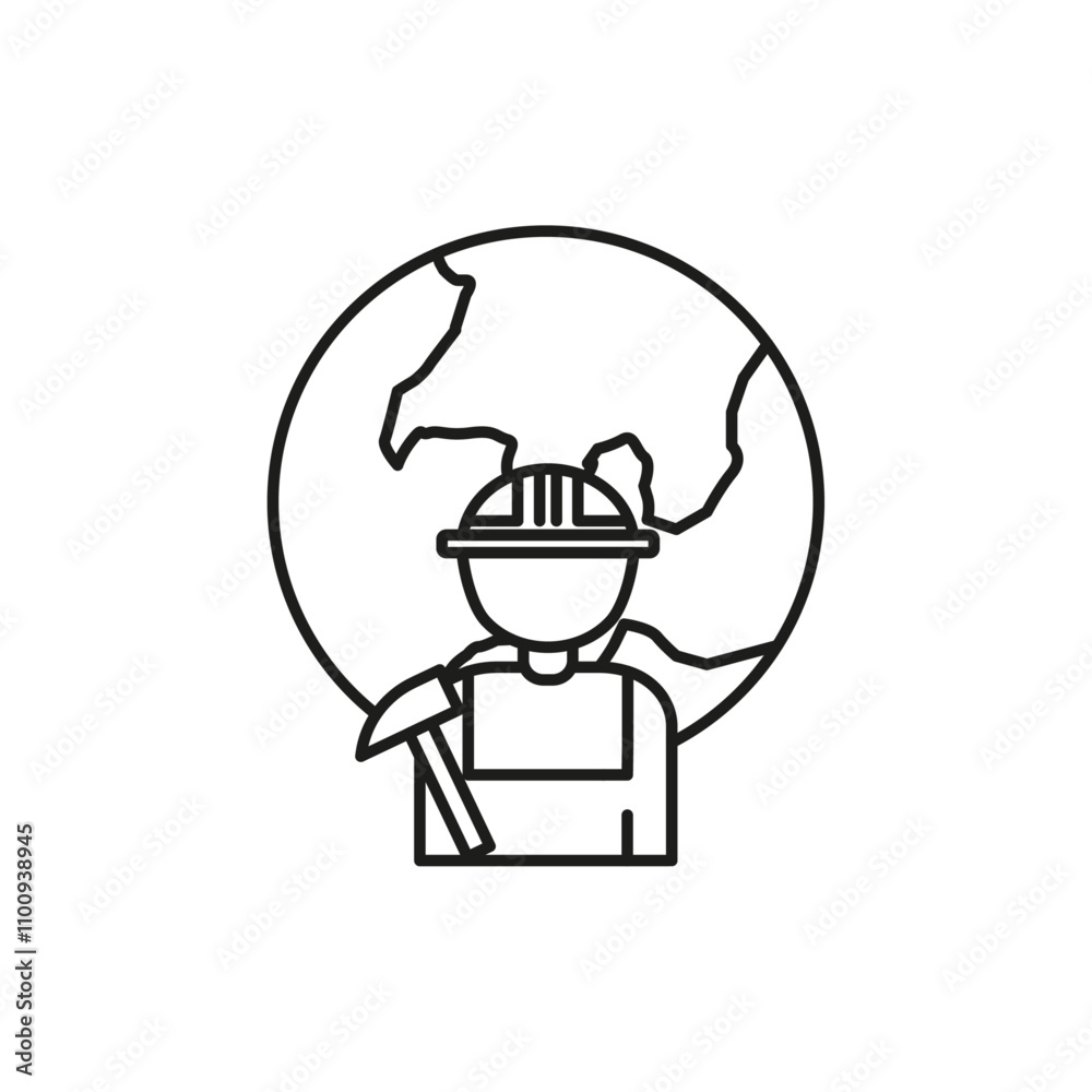 Obraz premium Job for immigrants icon Symbol mark in Outline style