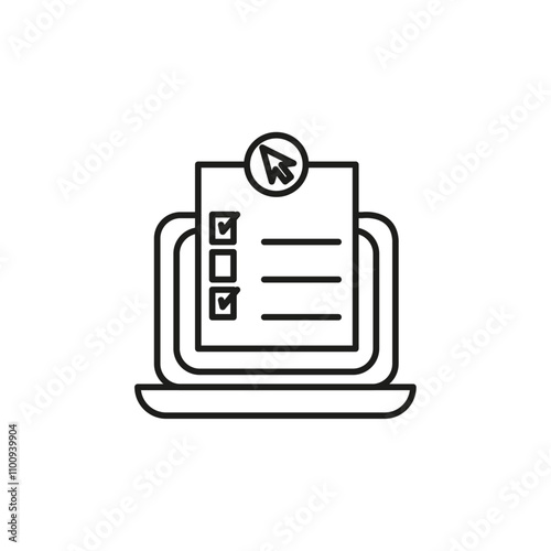 Online test icon Symbol mark in Outline style