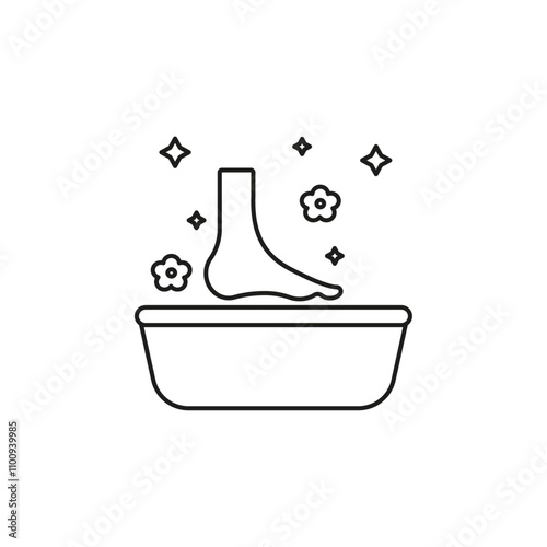 Pedicure icon Symbol mark in Outline style