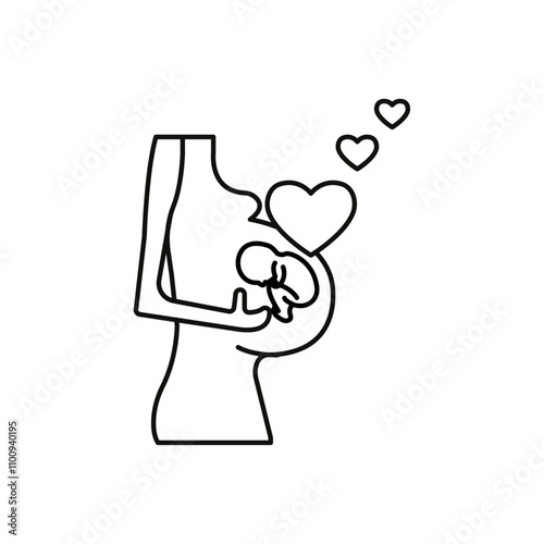 Pregnancy care icon Symbol mark in Outline style