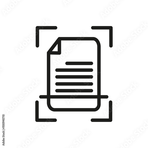 Scan documents icon Symbol mark in Outline style