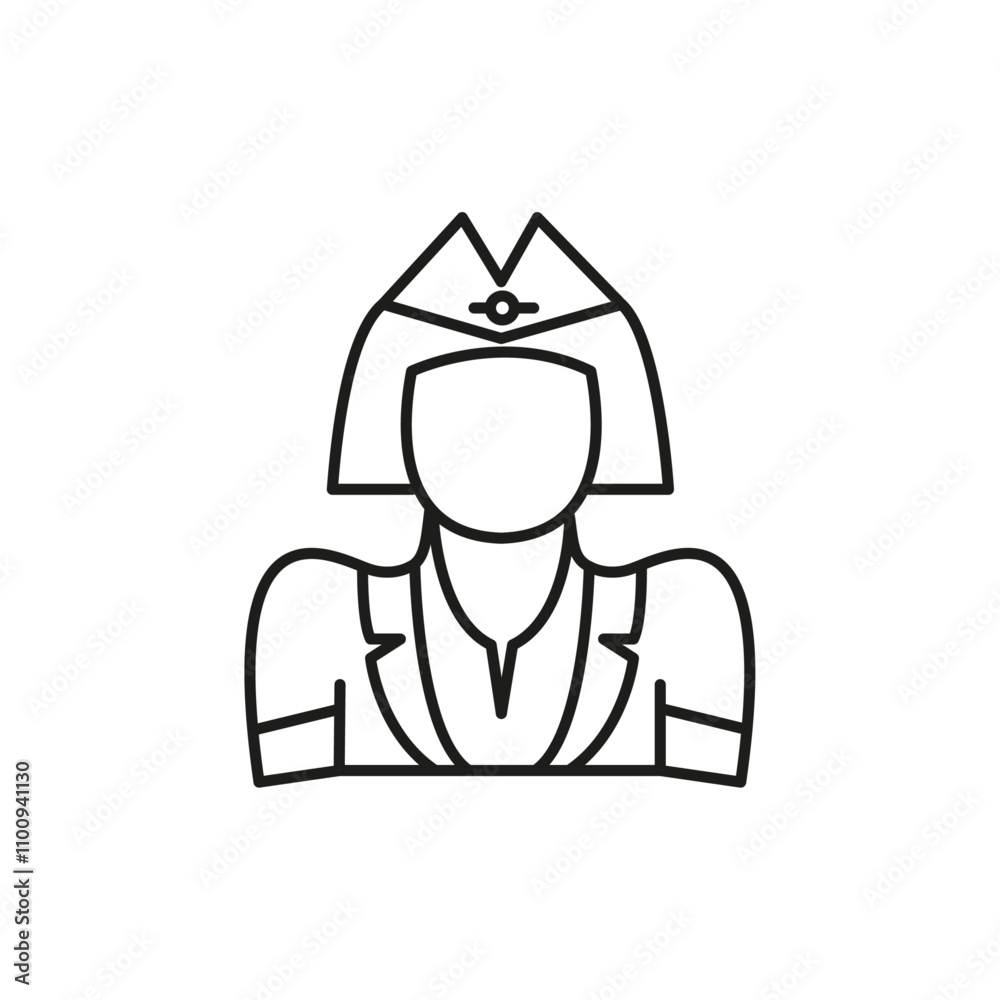 Obraz premium Stewardess icon Symbol mark in Outline style