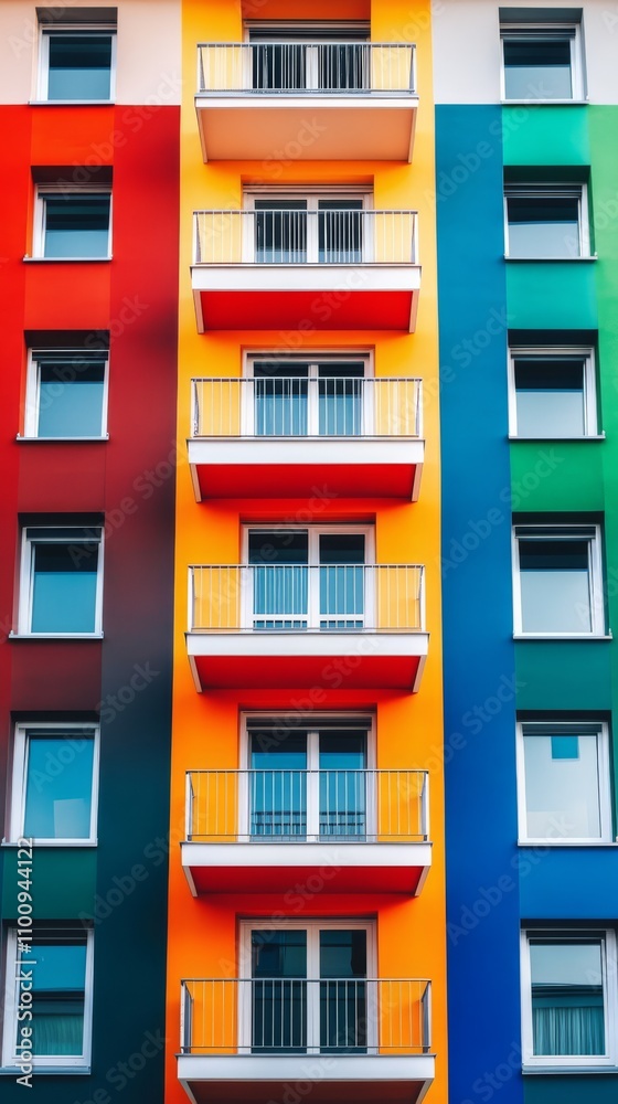 Obraz premium Rainbow Building Facade 